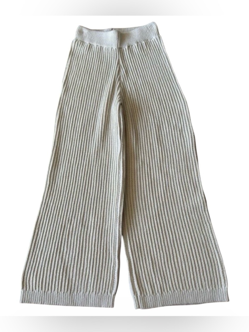 Sincerely Jules Cream Ribbed Knit Wide Leg Lounge Pants Women’s Size XS Cozycore